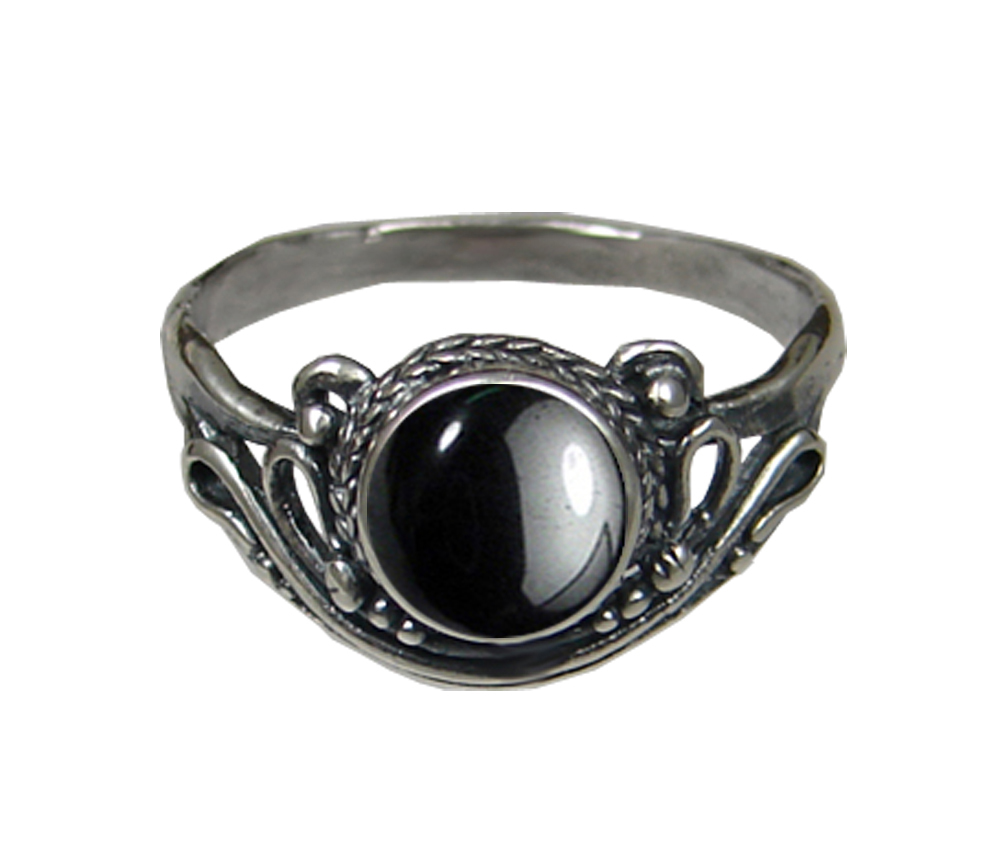 Sterling Silver Ring With Hematite Size 7